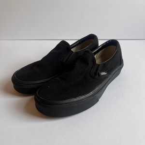 Vans Classic Slip-On Black Canvas Sneakers Kids US 3.5 Men 5.0 Women VN000EYEBKA
